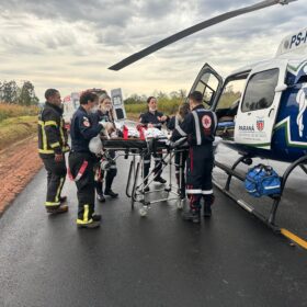 Fotos de Bebê de cinco meses fica em estado gravíssimo e é socorrido de helicóptero ao Santa Casa de Maringá após acidente