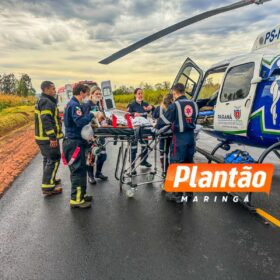 Fotos de Bebê de cinco meses fica em estado gravíssimo e é socorrido de helicóptero ao Santa Casa de Maringá após acidente