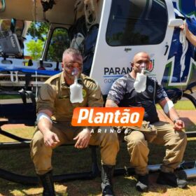 Fotos de Policiais Militares salvam idosa e criança com Síndrome de Down de incêndio em Mandaguaçu