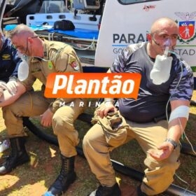 Fotos de Policiais Militares salvam idosa e criança com Síndrome de Down de incêndio em Mandaguaçu