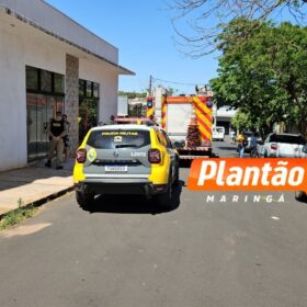 Fotos de Policiais Militares salvam idosa e criança com Síndrome de Down de incêndio em Mandaguaçu