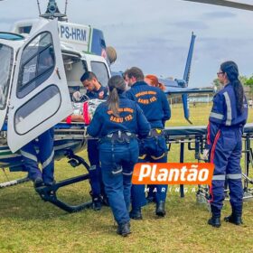 Fotos de Trabalhador sofre descarga elétrica durante instalação de placas solares e é socorrido de helicóptero