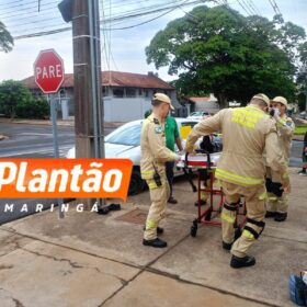 Câmera de segurança flagra acidente que deixou motociclista ferido na Zona 5, em Maringá Foto 4 Fotos de Câmera de segurança flagra acidente que deixou motociclista ferido na Zona 5, em Maringá
