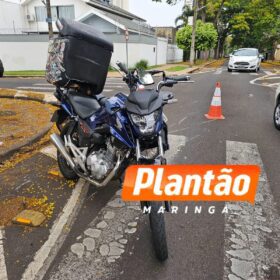 Câmera flagra acidente entre duas motos em Maringá; vítimas sofreram fraturas e ferimentos no rosto Foto 2 Fotos de Câmera flagra acidente entre duas motos em Maringá; vítimas sofreram fraturas e ferimentos no rosto