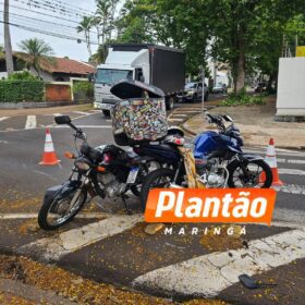 Câmera flagra acidente entre duas motos em Maringá; vítimas sofreram fraturas e ferimentos no rosto Foto 4 Fotos de Câmera flagra acidente entre duas motos em Maringá; vítimas sofreram fraturas e ferimentos no rosto