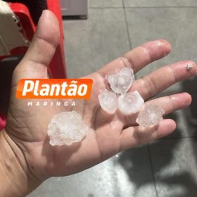 Chuva de granizo atinge Maringá e região durante a madrugada Foto 1 Fotos de Chuva de granizo atinge Maringá e região durante a madrugada