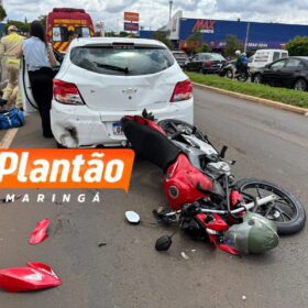 Motociclista sofre ferimentos graves após colisão com carro em Maringá Foto 4 Fotos de Motociclista sofre ferimentos graves após colisão com carro em Maringá