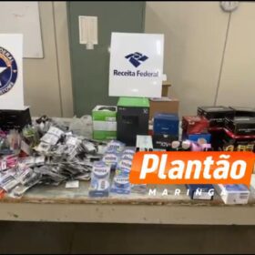 Fotos de Receita Federal apreende veículo com mercadorias irregulares após tentativa de fuga em alta velocidade em Maringá