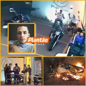 Fotos de Motoboy é executado com nove tiros em frente a hamburgueria; o corpo foi encaminhado ao IML de Maringá