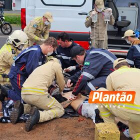 Motociclista sofre queda grave e é levado em estado crítico ao hospital em Maringá Foto 4 Fotos de Motociclista sofre queda grave e é levado em estado crítico ao hospital em Maringá