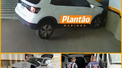 Fotos de Câmera registra acidente em estacionamento que deixou idosa ferida em Sarandi