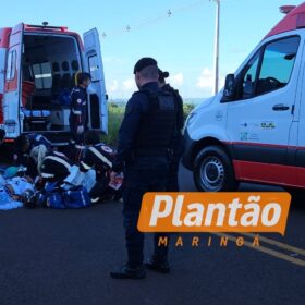 Fotos de Motociclista fica em estado grave após acidente na Avenida Kakogawa, em Maringá