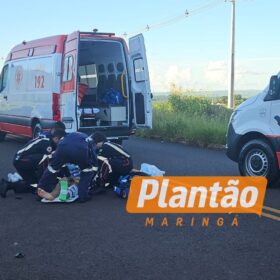Fotos de Motociclista fica em estado grave após acidente na Avenida Kakogawa, em Maringá