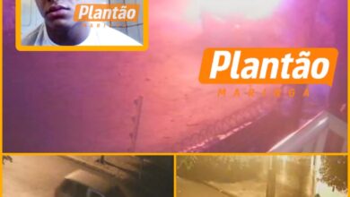 Fotos de Câmeras registram carro incendiado após execução no Jardim França, em Sarandi