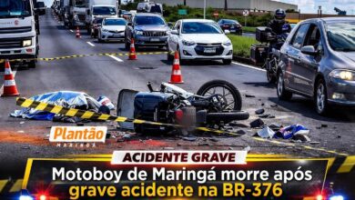 Fotos de Motoboy de Maringá morre após grave acidente na BR-376