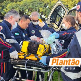 Fotos de Vídeo mostra acidente que deixou jovem de 23 anos gravemente ferido após colidir contra caminhonete estacionada