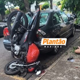 Câmera mostra colisão grave que deixou dois jovens feridos em Maringá Foto 2 Fotos de Câmera mostra colisão grave que deixou dois jovens feridos em Maringá