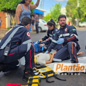 Ciclista fica gravemente ferida após colidir contra carro no Conjunto Batel, em Maringá Foto 2 Fotos de Ciclista fica gravemente ferida após colidir contra carro no Conjunto Batel, em Maringá