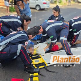 Ciclista fica gravemente ferida após colidir contra carro no Conjunto Batel, em Maringá Foto 1 Fotos de Ciclista fica gravemente ferida após colidir contra carro no Conjunto Batel, em Maringá