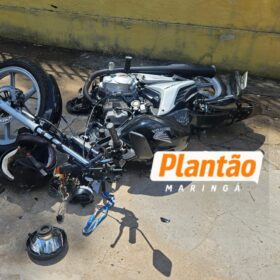 Motociclista é arremessado contra muro em batida com caminhão em Maringá; vídeo mostra momento do impacto Foto 5 Fotos de Motociclista é arremessado contra muro em batida com caminhão em Maringá; vídeo mostra momento do impacto
