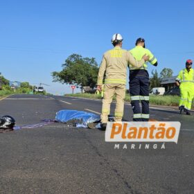 Motociclista morre após bater na traseira de carreta na BR-376 entre Mandaguaçu e Maringá Foto 1 Fotos de Motociclista morre após bater na traseira de carreta na BR-376 entre Mandaguaçu e Maringá
