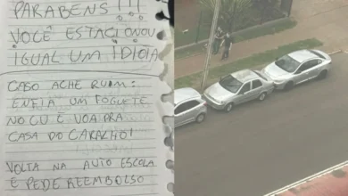Fotos de ‘Parabéns, você estacionou igual um idiota’: bilhete em carro chama atenção em Maringá