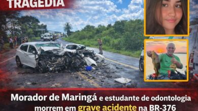 Fotos de Tragédia na BR-376: estudante de odontologia e morador de Maringá morrem em colisão frontal