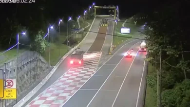 Fotos de VÍDEO: caminhão perde freio, entra em área de escape da BR-376 e tomba