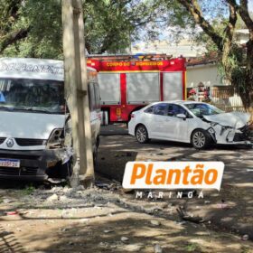Colisão entre Corolla e van escolar deixa feridos na Zona 7, em Maringá Foto 5 Fotos de Colisão entre Corolla e van escolar deixa feridos na Zona 7, em Maringá
