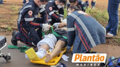 Fotos de Motorista faz torniquete e ora por motociclista após grave acidente em Maringá