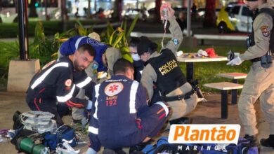 Fotos de Policiais e socorristas do Corpo de Bombeiros e Samu salvam homem em Maringá