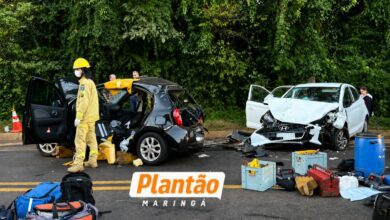 Fotos de Colisão envolvendo três veículos deixa cinco feridos e mobiliza helicóptero do Samu na PR-323