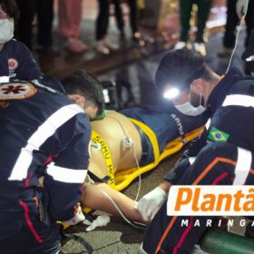 Câmera registra grave acidente entre motoboy e morador de rua; vítimas ficam em estado gravíssimo em Maringá Foto 5 Fotos de Câmera registra grave acidente entre motoboy e morador de rua; vítimas ficam em estado gravíssimo em Maringá