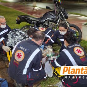 Motociclista é socorrido em estado gravíssimo após colisão com Jeep em Maringá; motorista estava com CNH suspensa Foto 4 Fotos de Motociclista é socorrido em estado gravíssimo após colisão com Jeep em Maringá; motorista estava com CNH suspensa