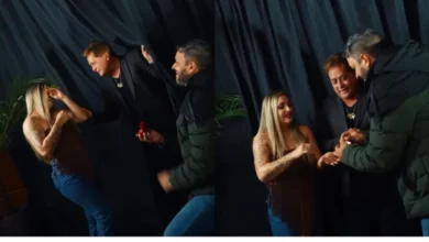 Fotos de Cantor Leonardo abençoa casal após pedido de casamento em tradicional festa da região de Maringá; veja o vídeo