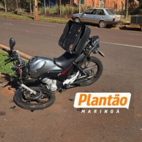 Conversão proibida provoca grave acidente e deixa motociclista ferido em Maringá Foto 2 Fotos de Conversão proibida provoca grave acidente e deixa motociclista ferido em Maringá