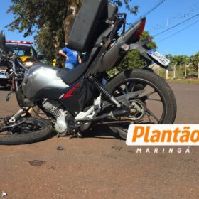 Conversão proibida provoca grave acidente e deixa motociclista ferido em Maringá Foto 3 Fotos de Conversão proibida provoca grave acidente e deixa motociclista ferido em Maringá