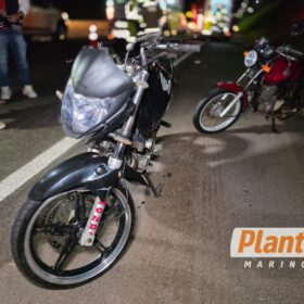 Fotos de Dois motociclistas ficam feridos após colidirem na traseira de caminhão na PR-317, em Maringá