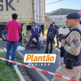 Jovem de 19 anos fica gravemente ferido após colisão entre caminhão e motoneta em Maringá Foto 4 Fotos de Jovem de 19 anos fica gravemente ferido após colisão entre caminhão e motoneta em Maringá