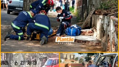 Fotos de Mãe e filha ficam gravemente feridas após desabamento de muro ao tentarem colher flores; vítimas foram encaminhadas a hospitais de Maringá