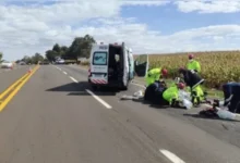 Fotos de Motociclista fica gravemente ferido em acidente na região e é encaminhado de helicóptero ao HU de Maringá