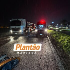Fotos de Motociclista sofre traumatismo cranioencefálico após perder controle e bater contra meio-fio na BR-376, entre Sarandi e Marialva