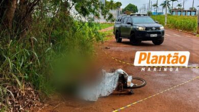 Fotos de Mulher é encontrada morta ao lado de bicicleta; Polícia Científica de Maringá é acionada